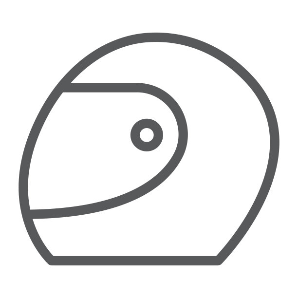 赛车头盔线图标，保护和摩托车，摩托车头盔标志，矢量图形，白色背景上的线性图案，eps 10。图片下载