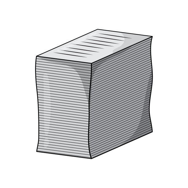 堆文书工作表卡通矢量设计孤立的白色背景图片下载