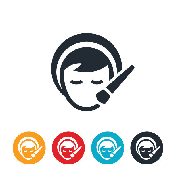 女人在脸上化妆图标图片下载