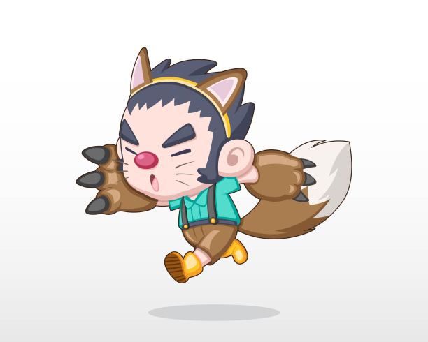 可爱风格的孩子在狼人服装插图图片下载