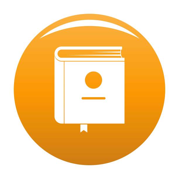 书百科全书图标矢量橙色图片下载