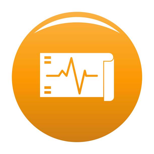 心电图图标矢量橙色图片下载
