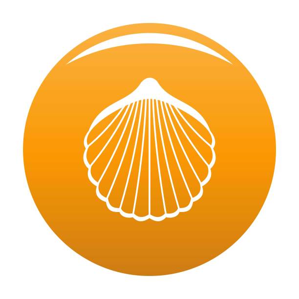 漂亮的外壳图标向量橙色图片下载