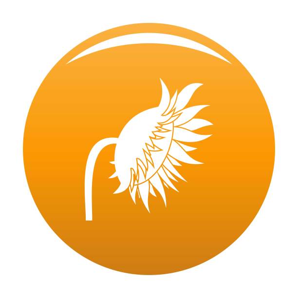 向日葵图标矢量橙色图片下载