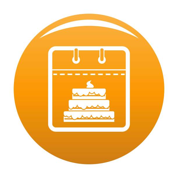 橙色日历生日图标矢量素材图片下载
