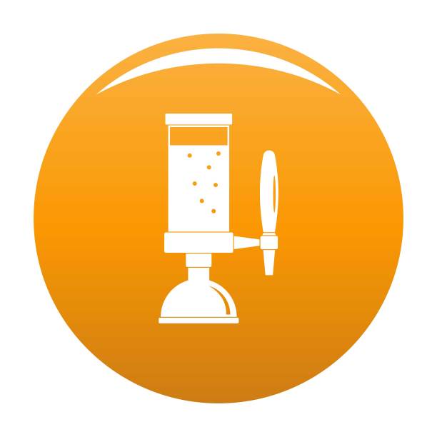 啤酒龙头图标矢量橙色图片下载