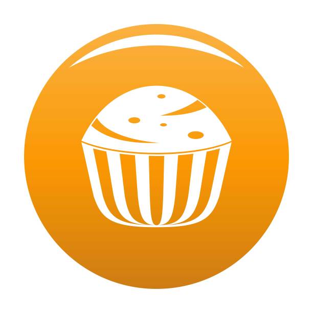 杯子蛋糕图标向量橙色图片下载