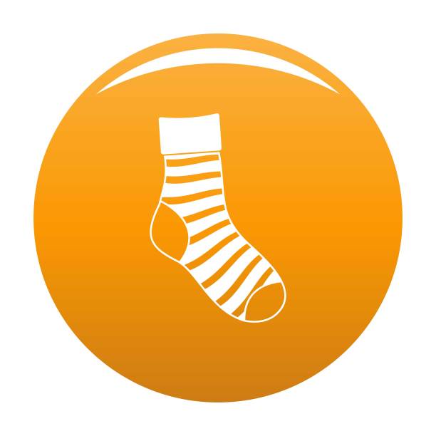 条纹袜子图标向量橙色图片下载