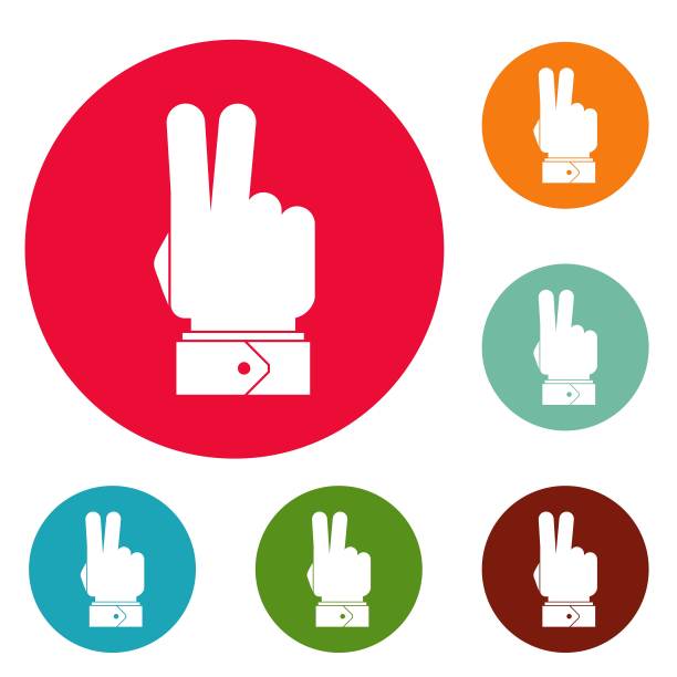 手嘿图标圆集矢量图片下载