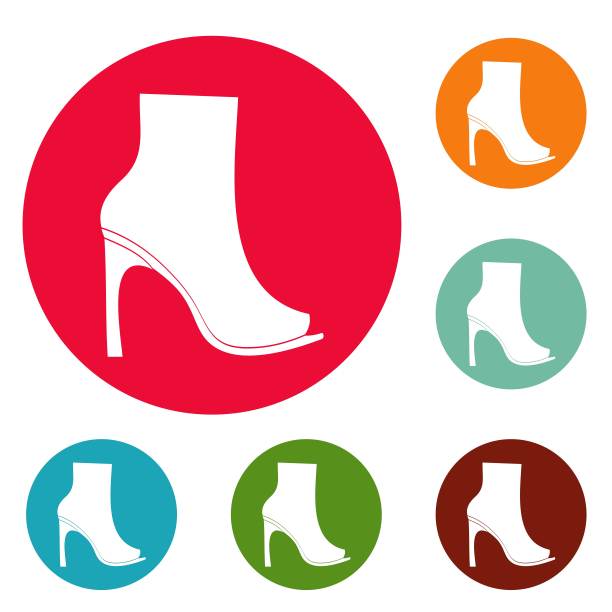 女鞋图标圆圈设置矢量图片下载