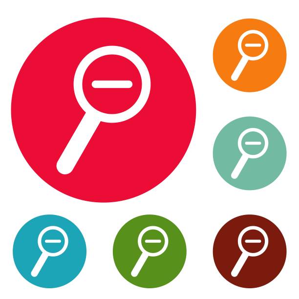 光标放大镜减去图标圆圈设置矢量图片下载