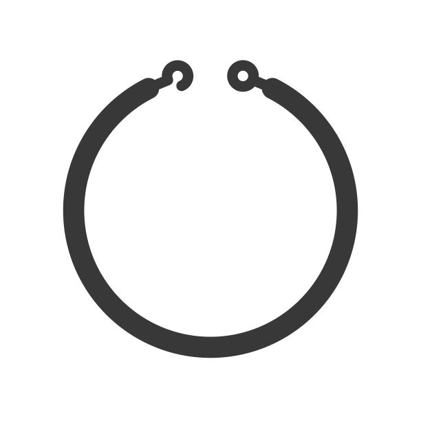 简单的手镯或项链钩，珠宝图标，字形风格图片下载