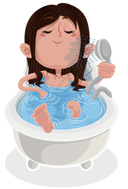 女孩正在放松和洗澡图片下载