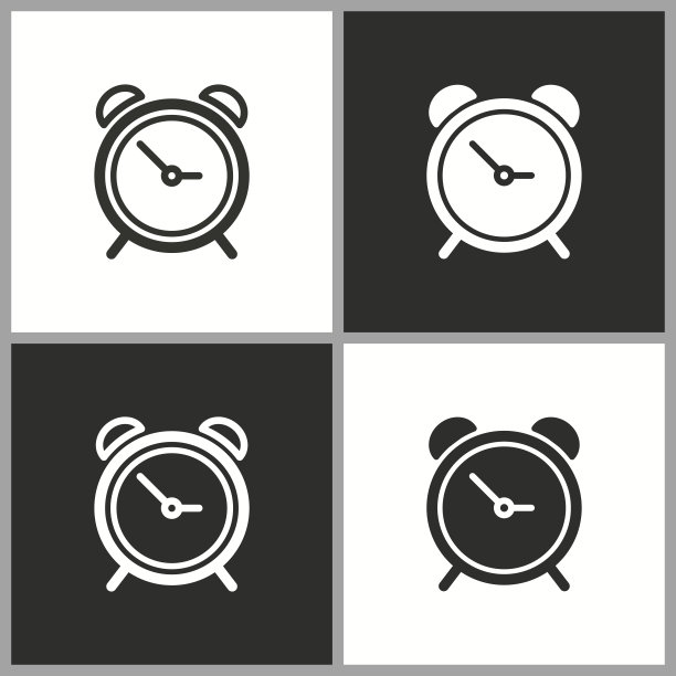 矢量圆形闹钟图标。按钮为图形和网页设计。图片下载