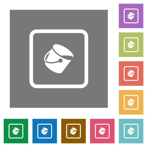 填充对象正方形的平面图标图片下载