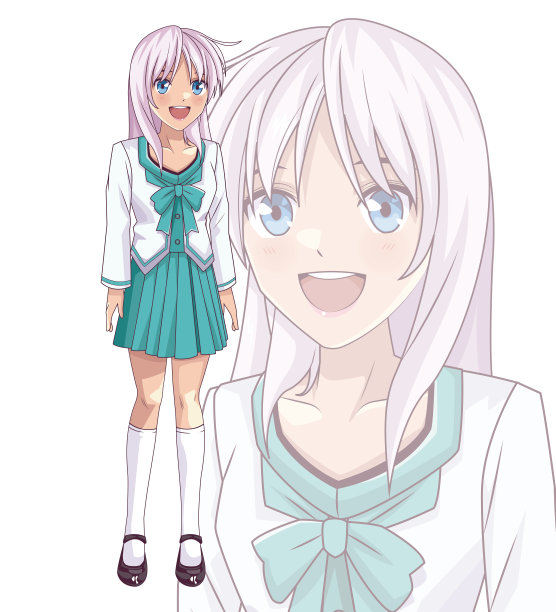 年轻的女动漫学生图片下载