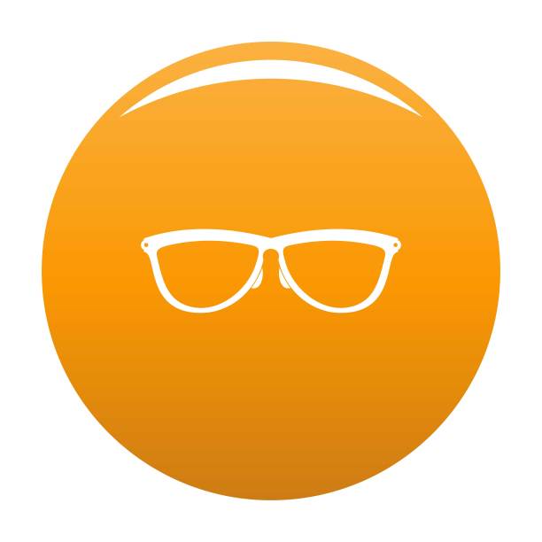 时尚的眼镜图标向量橙色图片下载