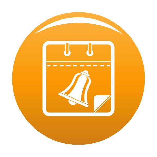 日历学校图标矢量橙色图片下载