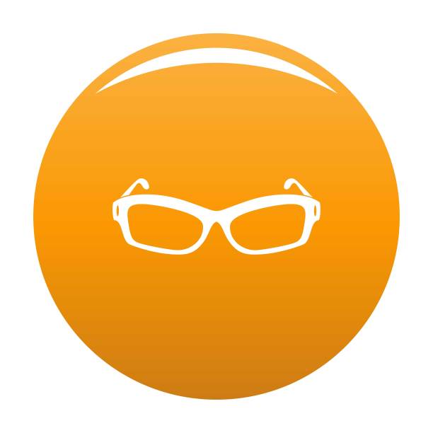 眼镜图标向量橙色图片下载