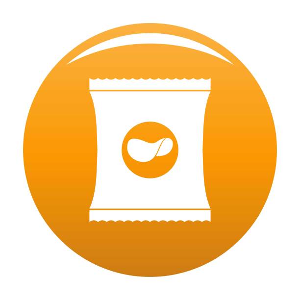 芯片图标矢量橙色图片下载