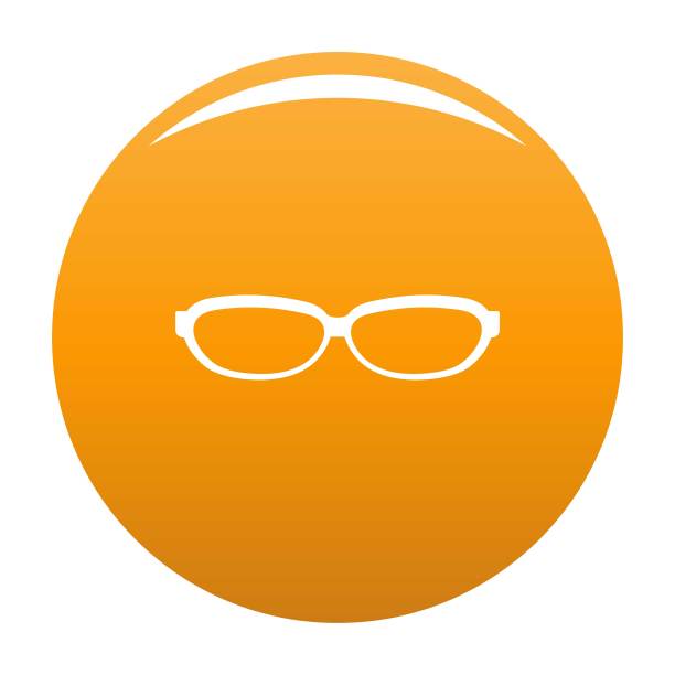 散光眼镜图标向量橙色图片下载