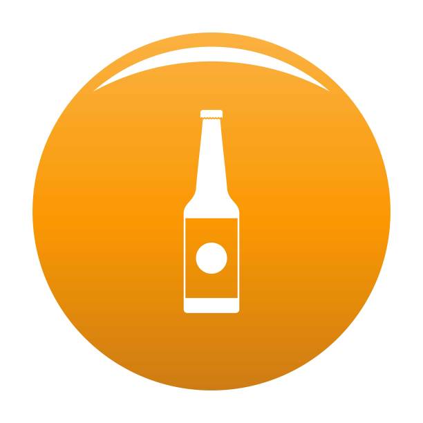 瓶子水的图标矢量橙色图片下载