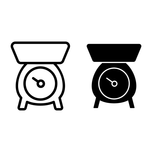 重量线性图标和字形图标。白色背景上的天平矢量图。专为网页和应用程序设计的称重机轮廓样式设计。图片下载
