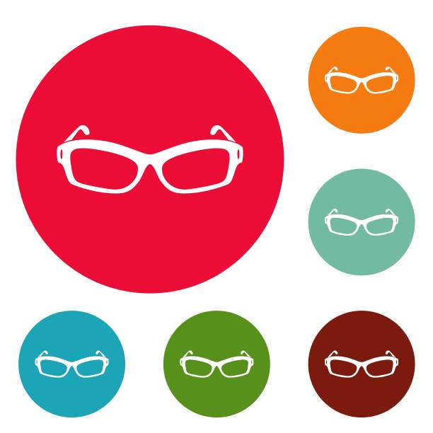 眼镜图标圆圈设置矢量图片下载