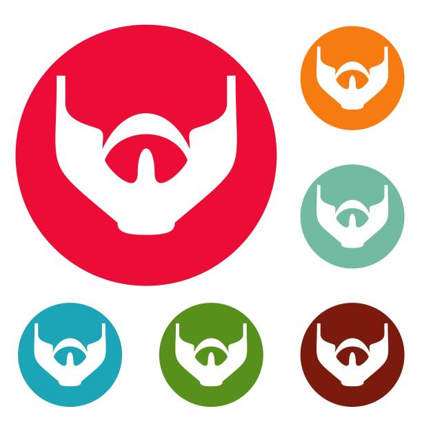 多胡子图标圆集矢量图片下载