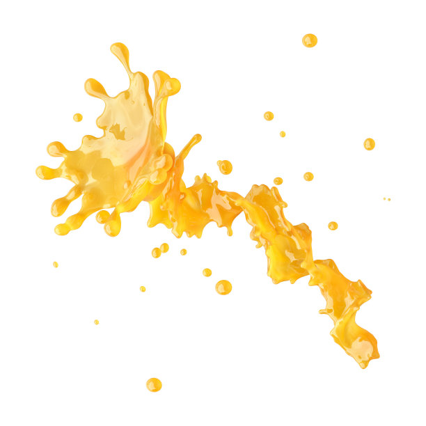 果汁飞溅与液滴隔离。三维演示图片下载