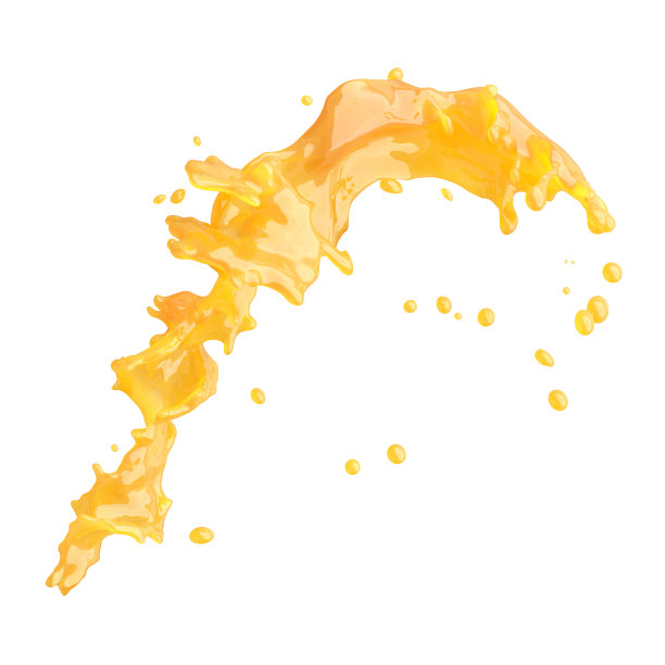 果汁飞溅与液滴隔离。三维演示图片下载