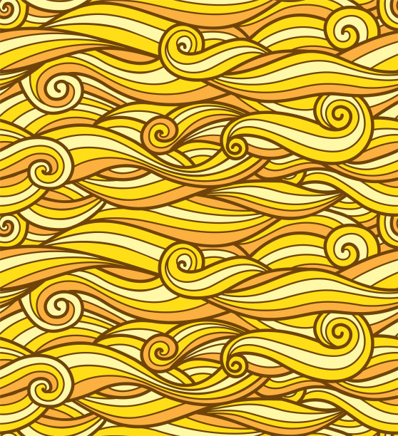 矢量无缝黄色波模式图片下载