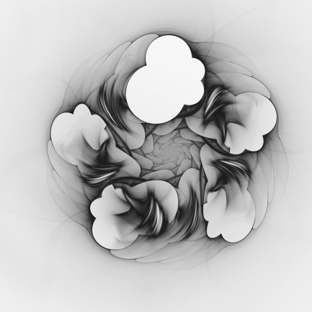 单色抽象分形插图图片下载