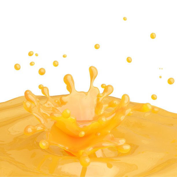 果汁飞溅与液滴隔离。三维演示图片下载