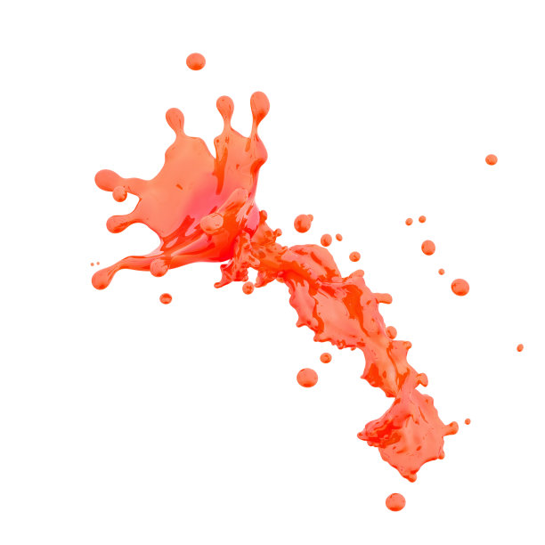 果汁飞溅与液滴隔离。三维演示图片下载