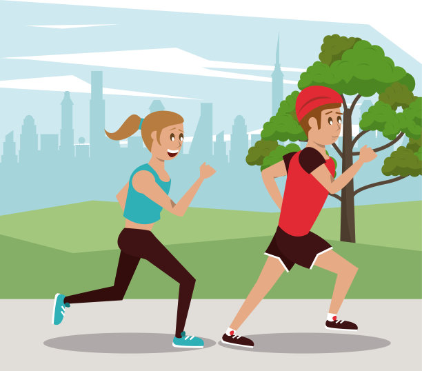 健身的人在公园里跑步图片下载