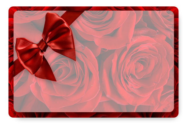 贺卡与红色缎带和蝴蝶结，孤立在白色的背景图片下载