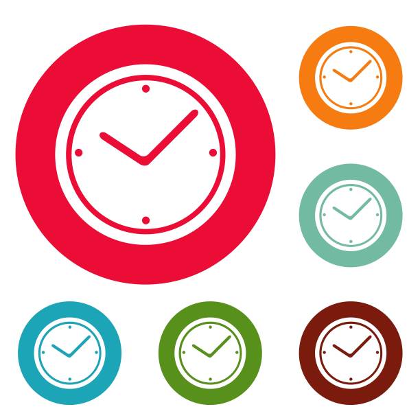 时钟图标圆设置矢量图片下载
