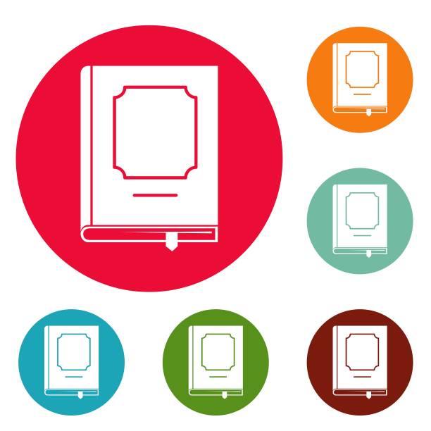 书籍设计图标圆集矢量图片下载