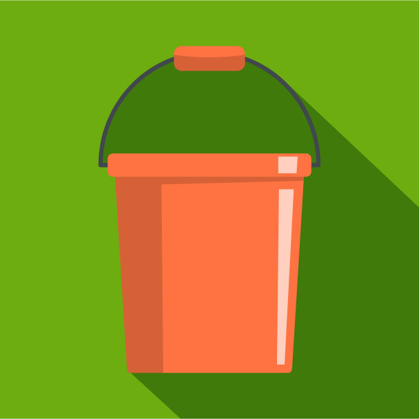塑料桶图标，扁平样式图片下载