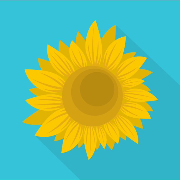 夏季向日葵图标，扁平风格图片下载