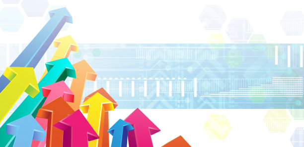 彩色3d箭头向量图片下载