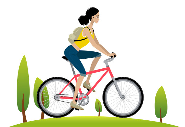 女人骑自行车图片下载