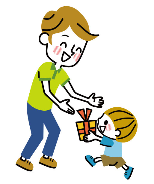 孩子给父亲一份礼物。图片下载