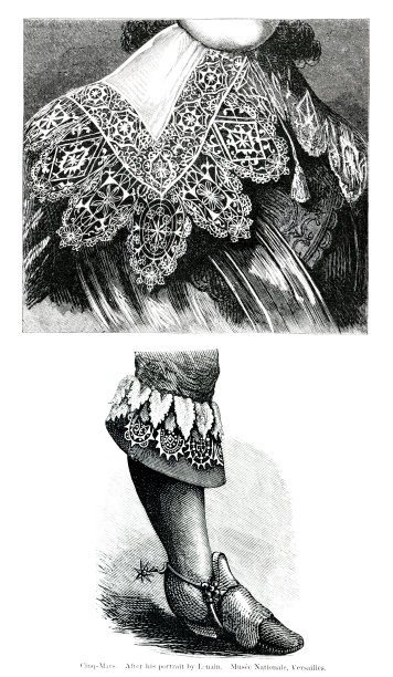 木刻细节网纹花边衣领和袖口图片下载