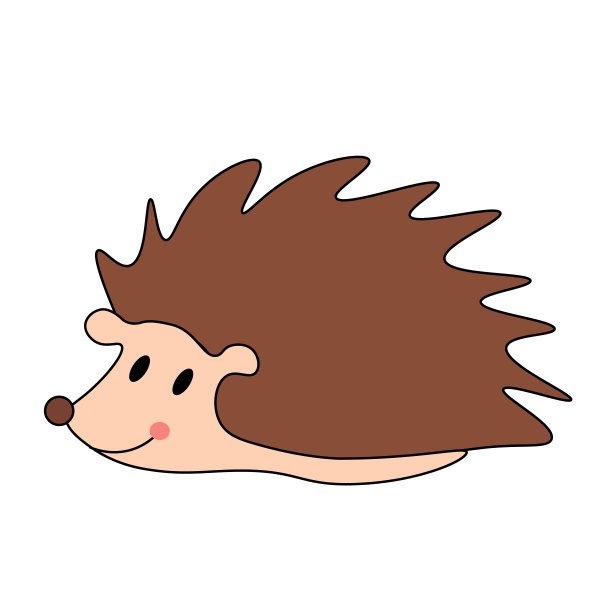 卡通风格的刺猬。向量图片下载