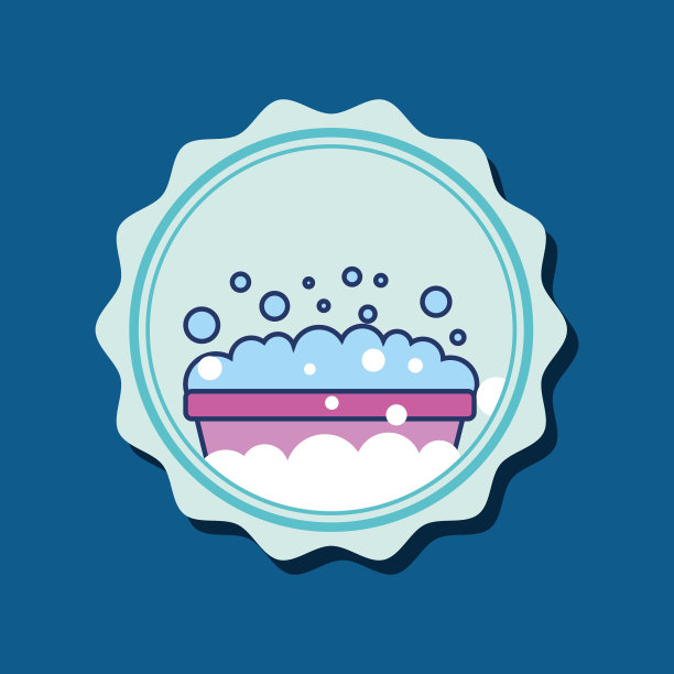 浴缸泡沫泡泡卡通横幅浴室图片下载