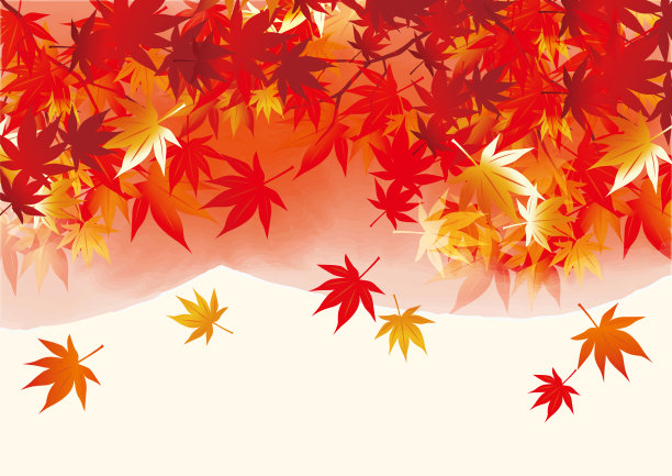 一幅美丽的秋叶插图图片下载