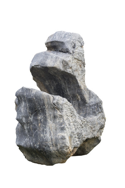 大石块孤立在白色背景上。岩石的石头图片下载