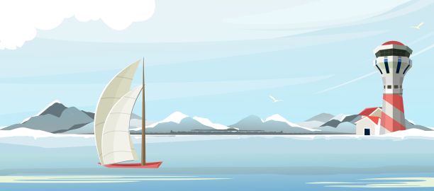 海景灯塔向量图片下载